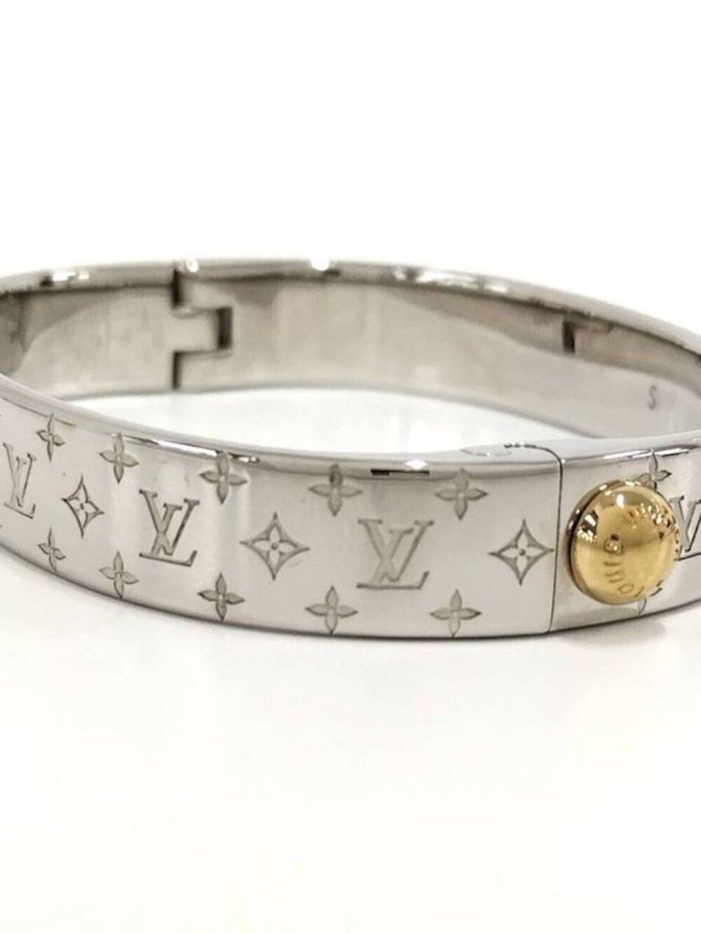 Louis Vuitton Cuff Nanogram Bracelet S Size Plated Gold Silver